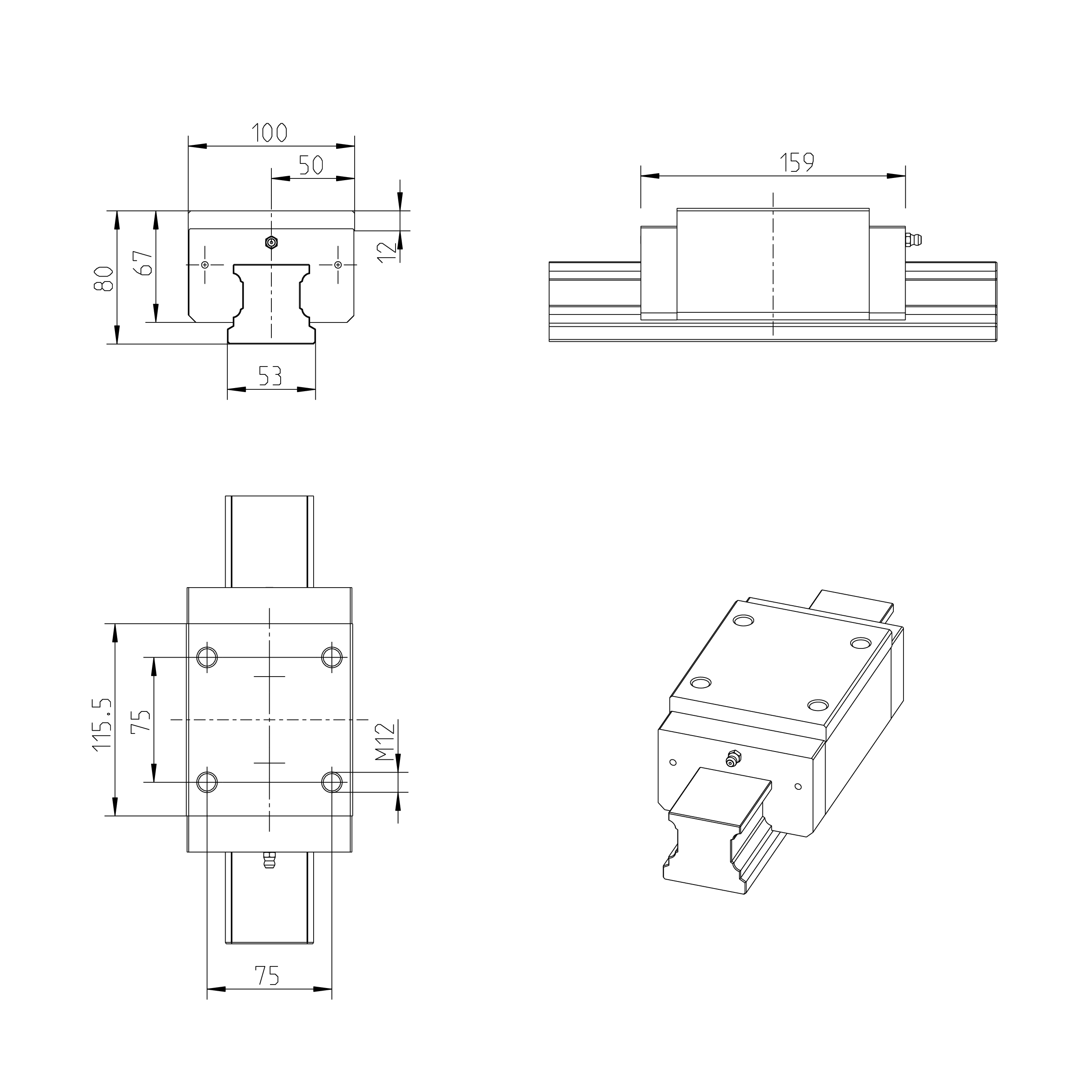 BALL RUNNER BLOCK CARBON STEEL KWC-055-SNH-C0-H-2 — photo 2 of 3