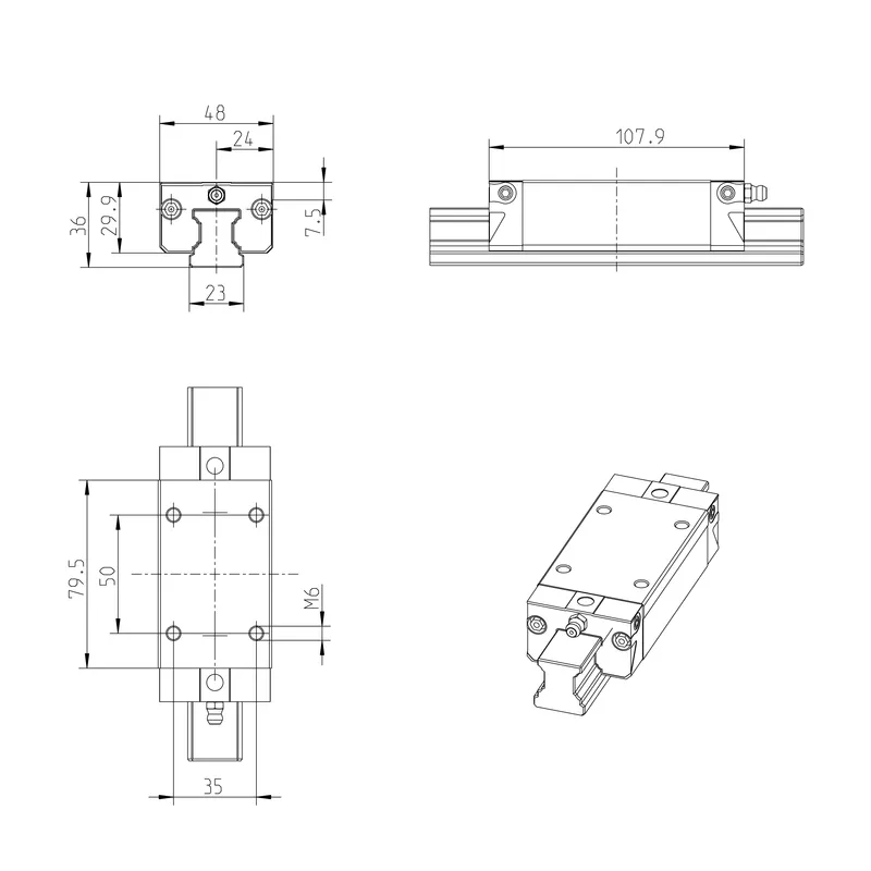 BALL RUNNER BLOCK CARBON STEEL KWD-025-SLS-C1-P-1 — photo 3 of 3