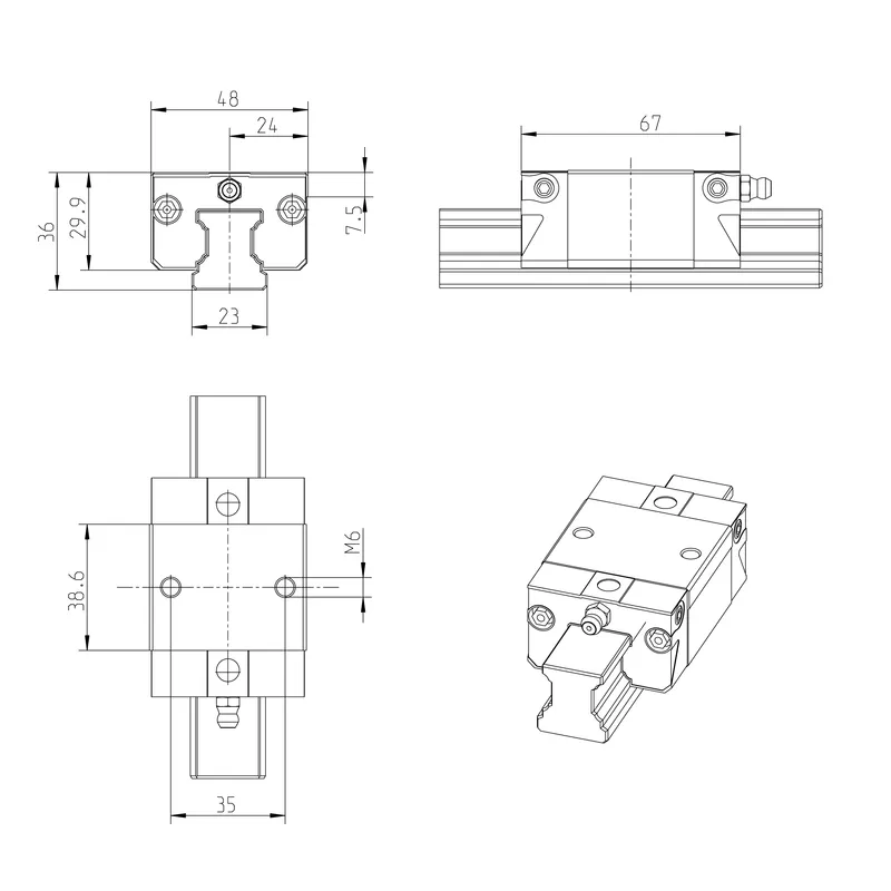 BALL RUNNER BLOCK CARBON STEEL KWD-025-SKS-C0-N-1 — photo 3 of 3