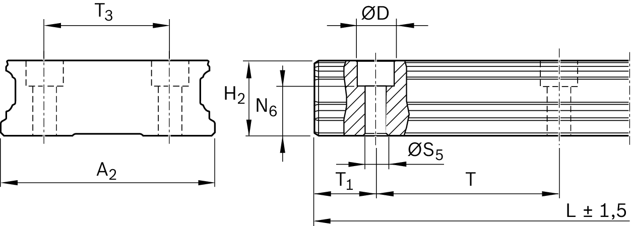 BALL GUIDE RAIL CARBON STEEL KSD-020-BNS-H-MA-AK — photo 2 of 2