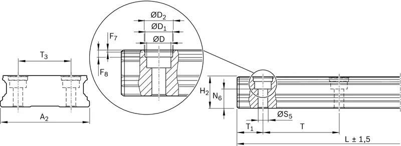 BALL GUIDE RAIL CARBON STEEL KSA-035-BNS-N-MA-SK — photo 2 of 2