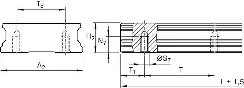 BALL GUIDE RAIL CARBON STEEL KSA-035-BNS-H-MB-00 — photo 2 of 2