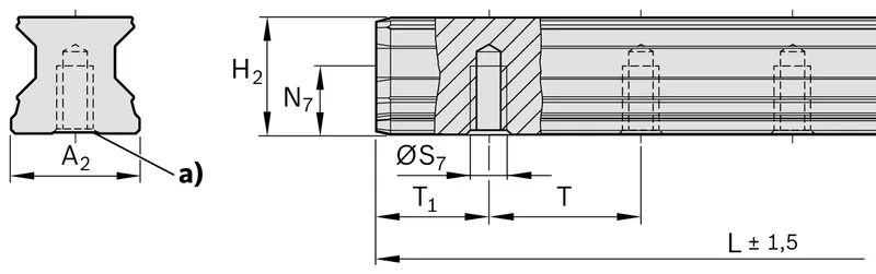 ROLLER GUIDE RAIL CARBON STEEL RSA-045-SNS-H-MB-00 — photo 3 of 3