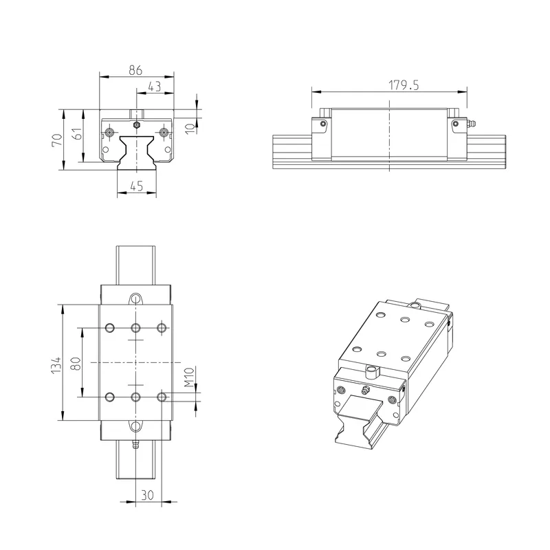 ROLLER RUNNER BLOCK CARBON STEEL RWD-045-SLH-C3-P-2 S — photo 2 of 3