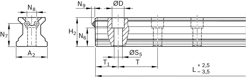 ROLLER GUIDE RAIL CARBON STEEL RSA-125-SNS-P-MA-SC — photo 2 of 2