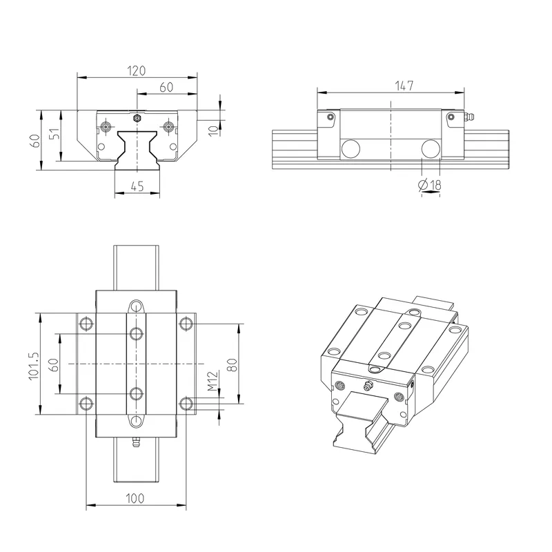 ROLLER RUNNER BLOCK CARBON STEEL RWD-045-FNS-C2-U-2 — photo 3 of 4
