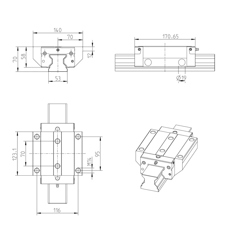 ROLLER RUNNER BLOCK CARBON STEEL RWD-055-FNS-C3-S-2-AS — photo 3 of 4
