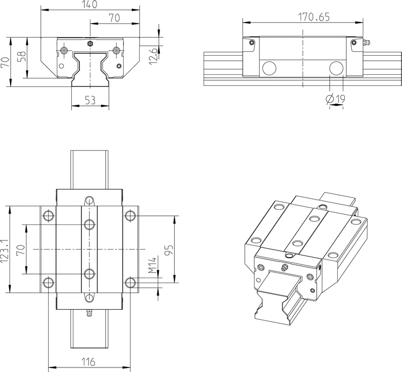 ROLLER RUNNER BLOCK CARBON STEEL RWD-055-FNS-C3-U-2 — photo 2 of 6