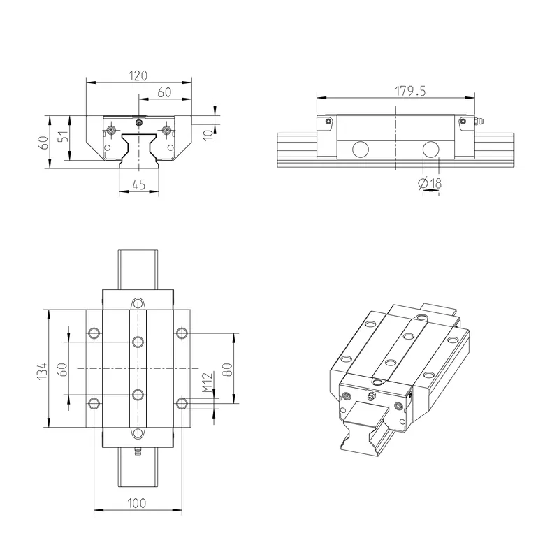 ROLLER RUNNER BLOCK CARBON STEEL RWD-045-FLS-C2-U-2-AS — photo 2 of 3