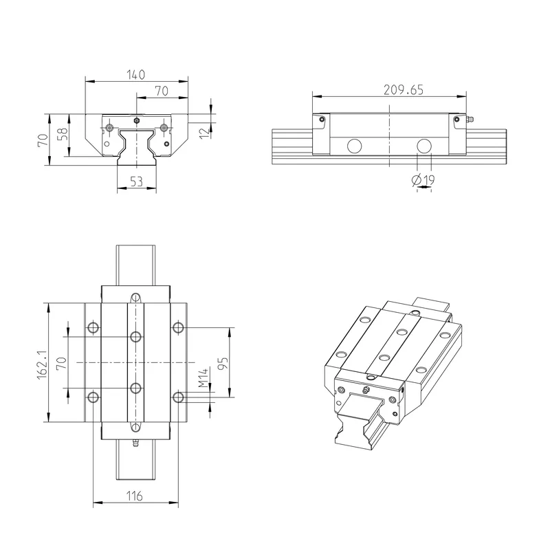 ROLLER RUNNER BLOCK CARBON STEEL RWD-055-FLS-C3-S-2-AS — photo 2 of 3