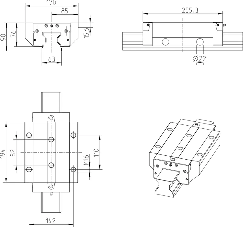 ROLLER RUNNER BLOCK CARBON STEEL RWD-065-FLS-C3-P-2 — photo 2 of 5