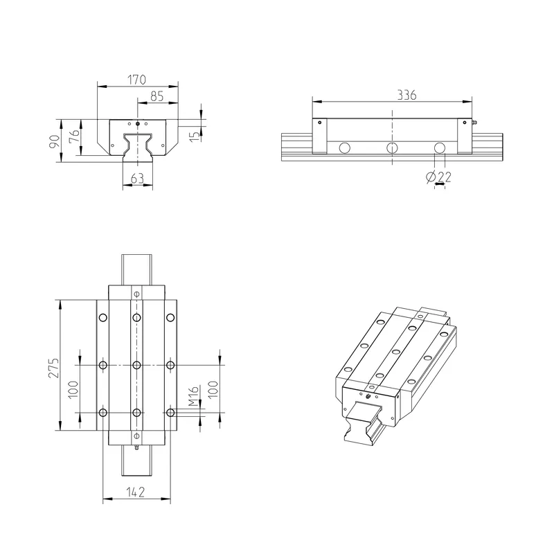 ROLLER RUNNER BLOCK CARBON STEEL RWA-065-FXS-C3-P-2 — photo 3 of 4