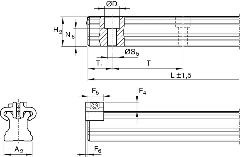 BALL GUIDE RAIL RESIST NRII KSA-035-SNS-N-MA-BS — photo 2 of 2