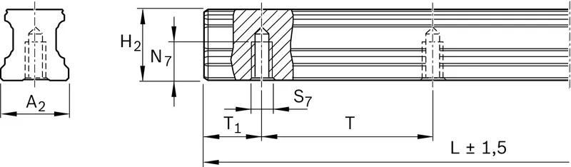 BALL GUIDE RAIL RESIST NRII KSA-020-SNS-H-MB-00 — photo 2 of 2