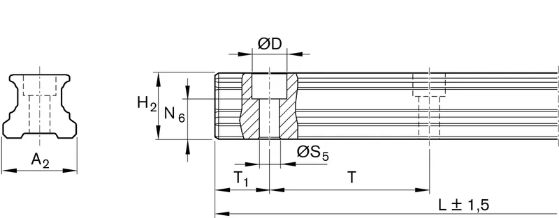 BALL GUIDE RAIL CARBON STEEL KSE-020-SNS-H-MA-AK — photo 2 of 2