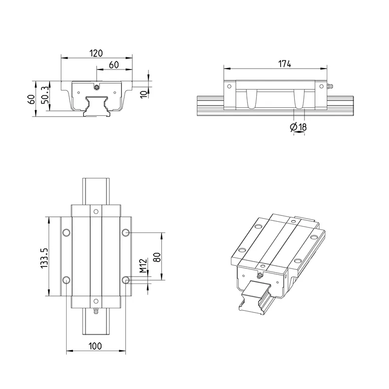 BALL RUNNER BLOCK CARBON STEEL KWE-045-FLS-C1-H-1 — photo 3 of 3