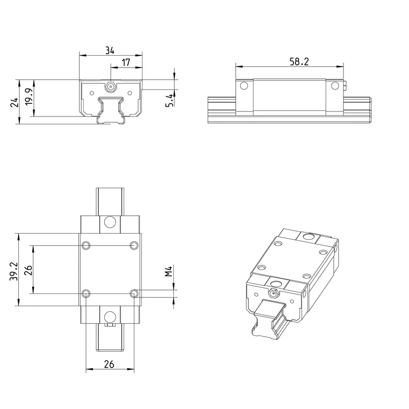 BALL RUNNER BLOCK CARBON STEEL KWE-015-SNS-C2-P-1 — photo 3 of 3
