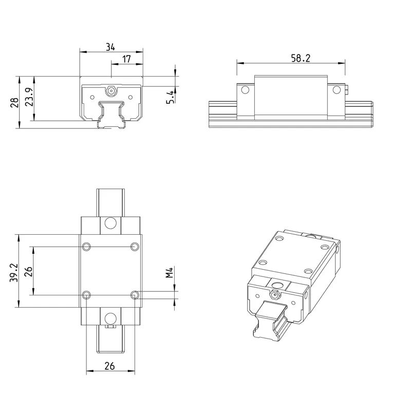 BALL RUNNER BLOCK CARBON STEEL KWE-015-SNH-C1-P-1 — photo 3 of 3