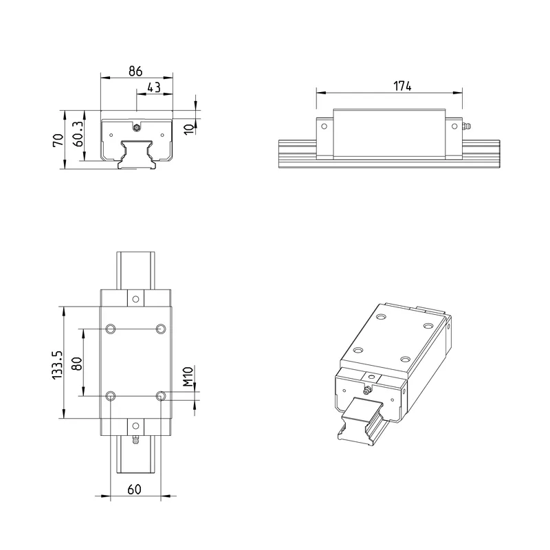 BALL RUNNER BLOCK CARBON STEEL KWE-045-SLH-C0-H-1 — photo 3 of 3