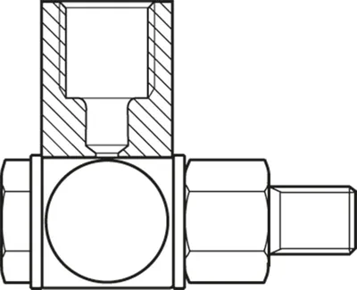 SWIVEL TUBE FITTING M6X9,5-M8X1-90DEG