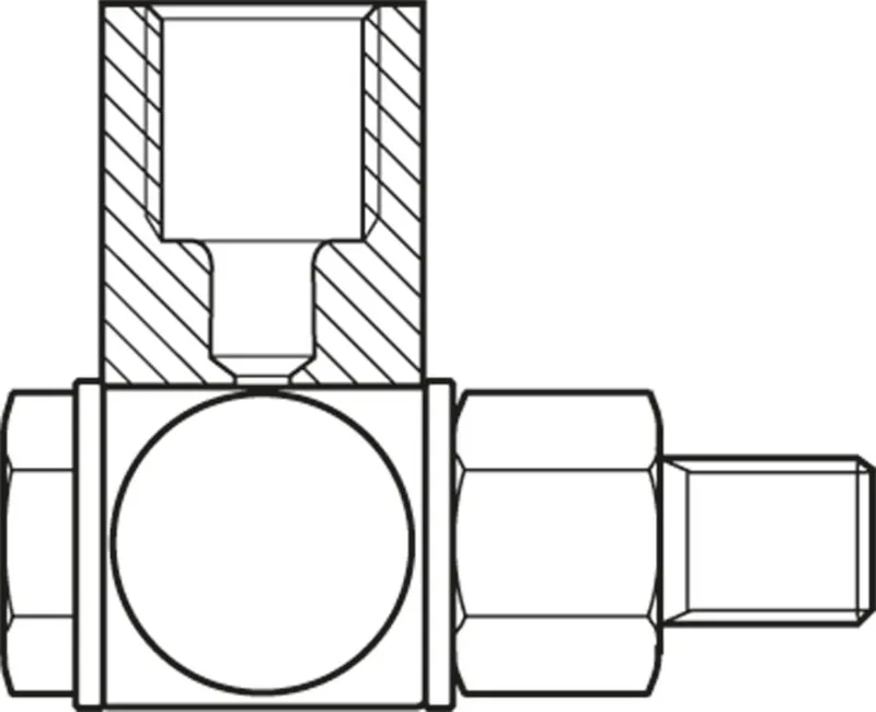SWIVEL TUBE FITTING M6X16-M8X1-90DEG — photo 1 of 2