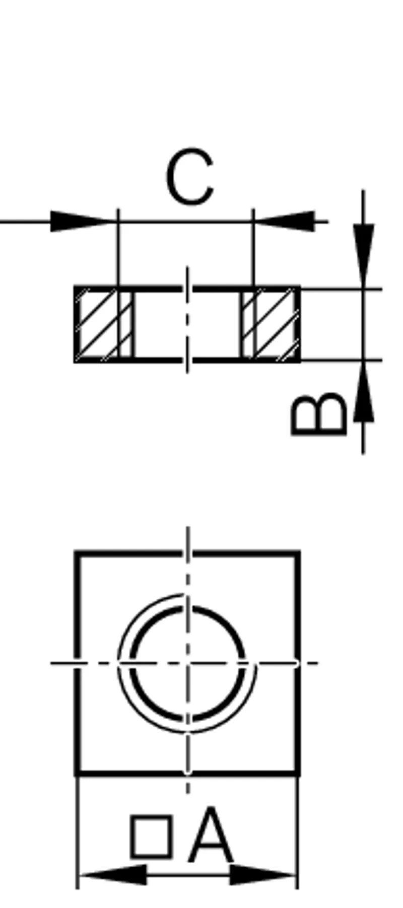 SQUARE NUT DIN562-M8-11H-ISO4042/ZN5/AN/T0 — photo 2 of 2