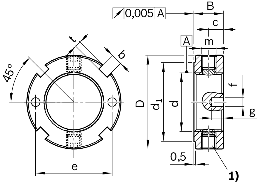 SLOTTED ROUND NUT NMZ 20X1 — photo 2 of 2