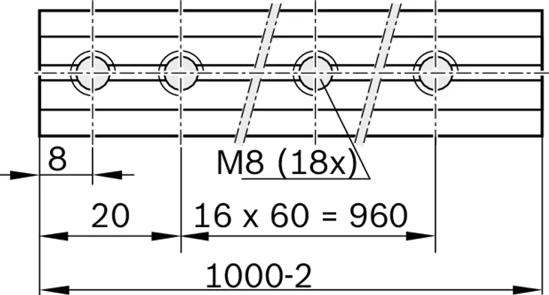 SLOTT. BLOCK STRIP 10    L=1000 MM     & — photo 2 of 2