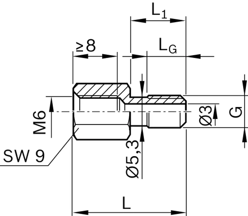 LENGTHENING PIECE M6X16-M6 — photo 2 of 2