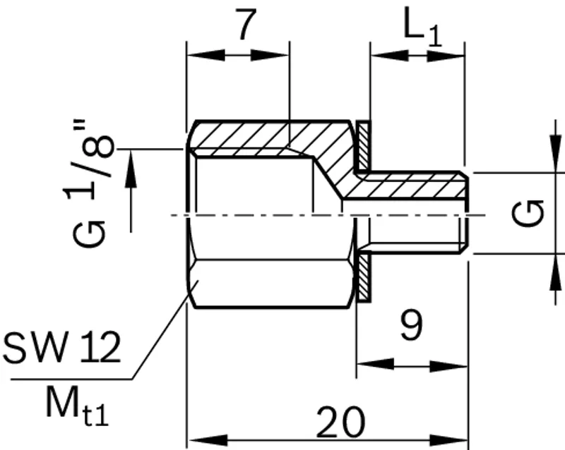 REDUCING SOCKET M6X8-G1/8 — photo 2 of 2