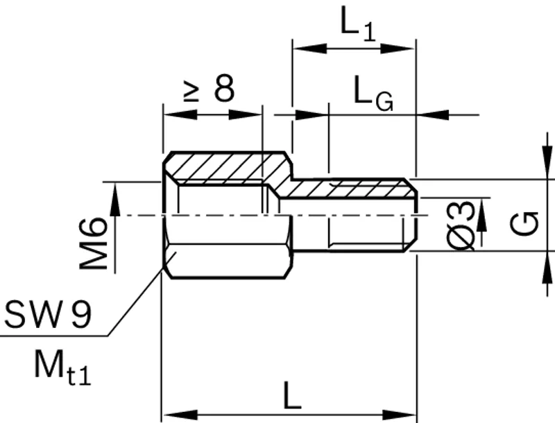 LENGTHENING PIECE M6X15-M6 — photo 2 of 2