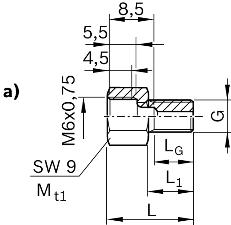 CONNECTING PIECE M6X9-M6X0,75 — photo 2 of 2