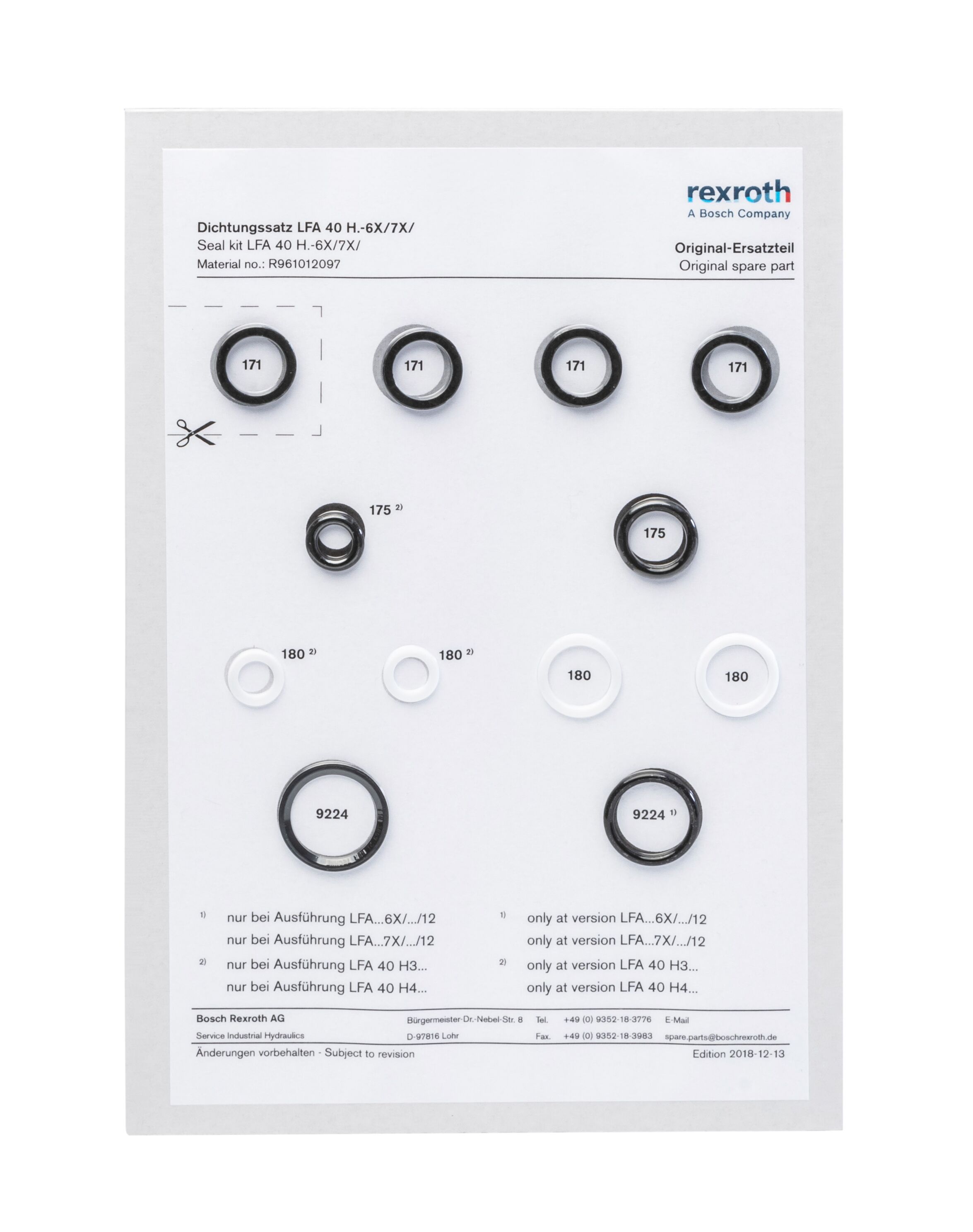 SEAL KIT CD070.025/016MT
