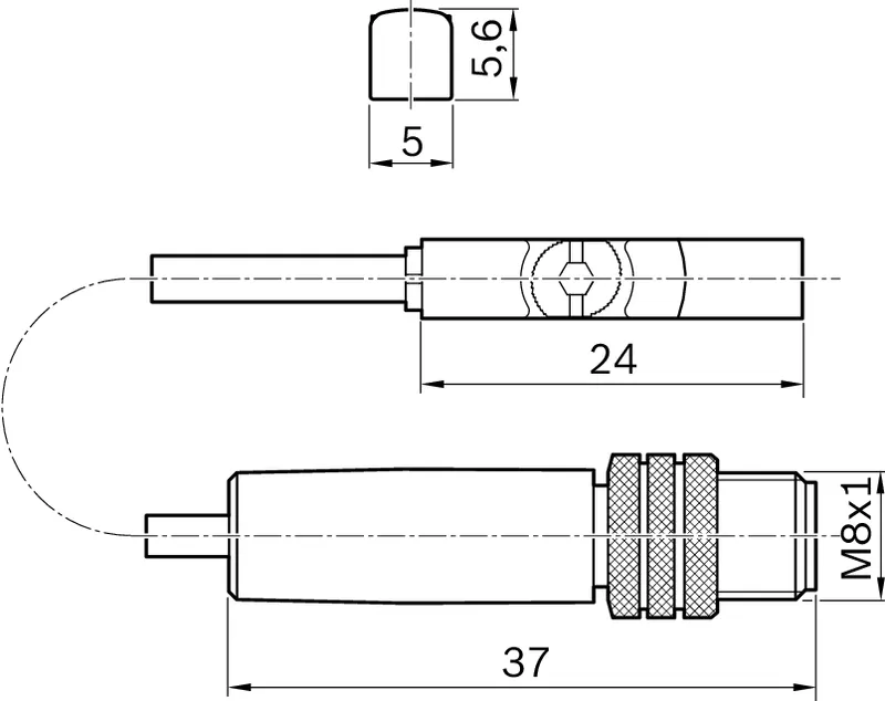 MAGNETIC FIELD SENSOR T-SLOT NPN-NC 0.5M M8 — photo 2 of 2