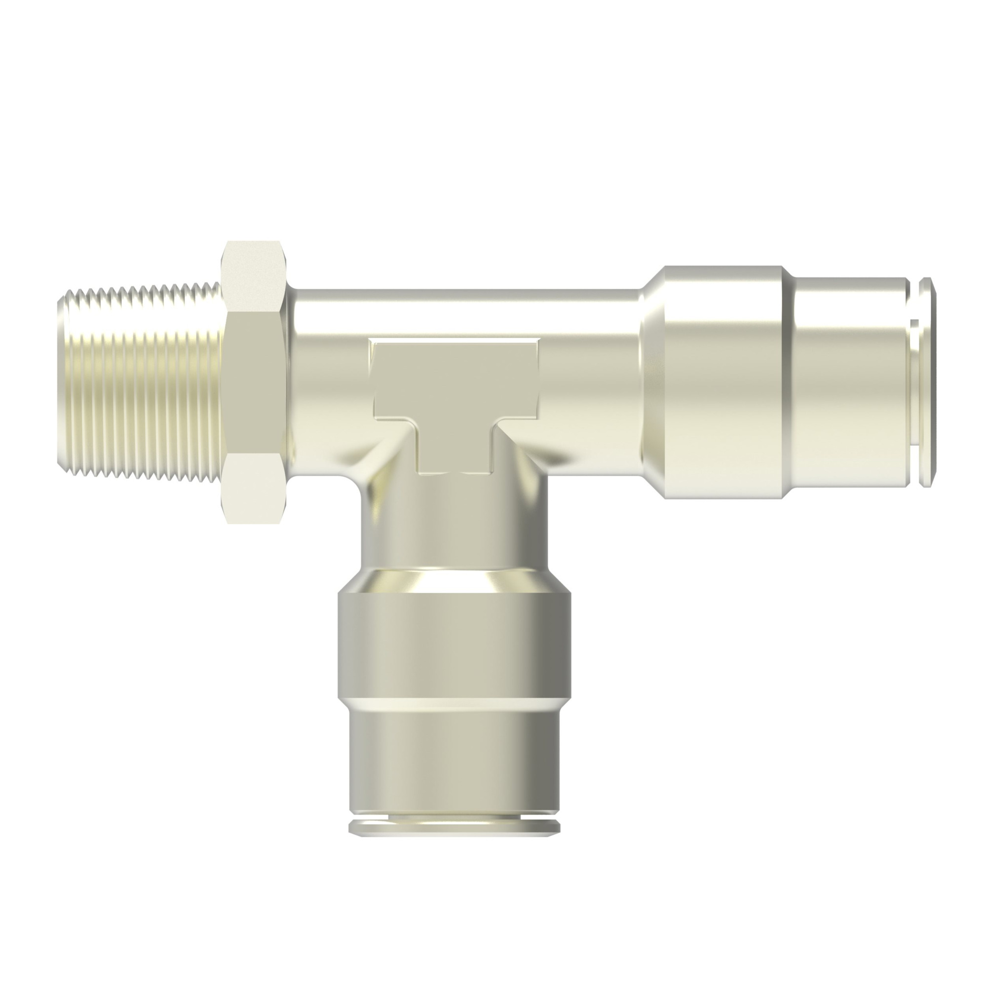 ADPT BRASS PUSH CONN Tee MP Swvl on Run — photo 2 of 3