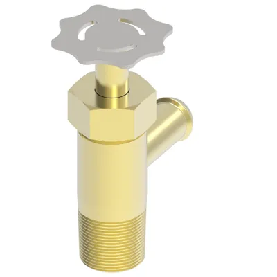Brass Drain Valve 90D 3/4HOSE X3/8 MP