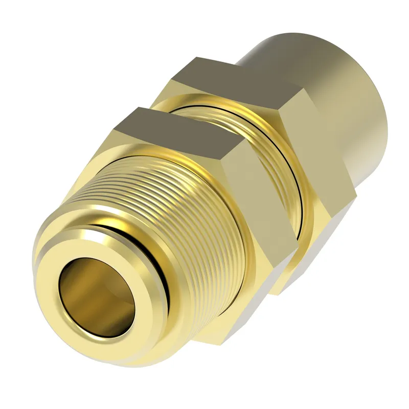 QCAB Adapter Brass BULKHEAD 3/8T X 3/8FP — photo 1 of 3