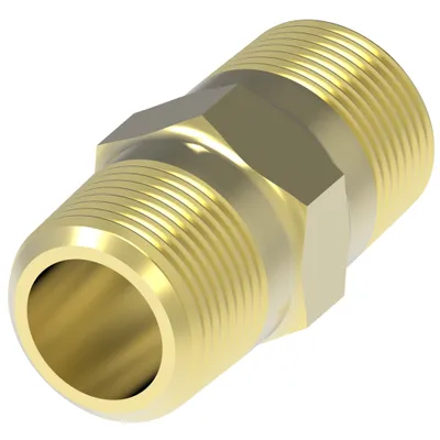 Adapter Brass NPTF/NPSM Str Hex Nipple