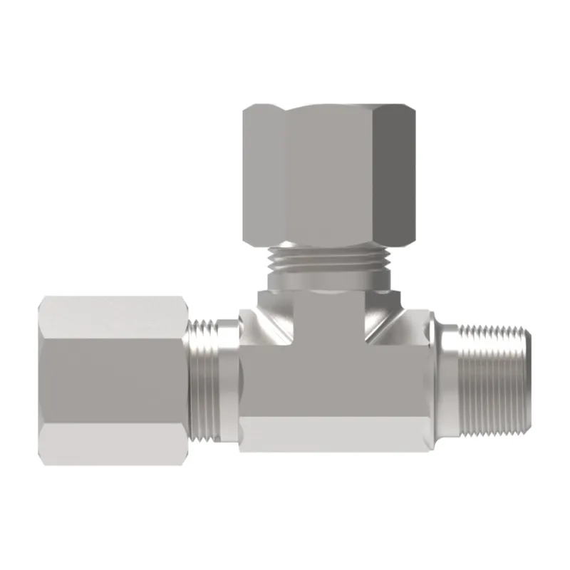 Adapter Flareless Steel Tee T x MP xT — photo 3 of 3