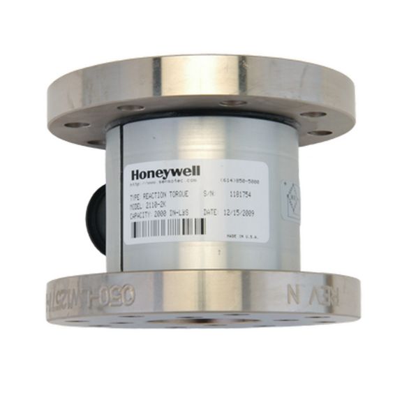 2112-100K Model 2112 Flanged Reaction Torque Transducer, 100000 in-lb, 21 °C to 75 °C [70 °F to 170 °F] Temperature Compensation, Non-amplified (mvv), Amphenol MS3102A-14S-5P elect