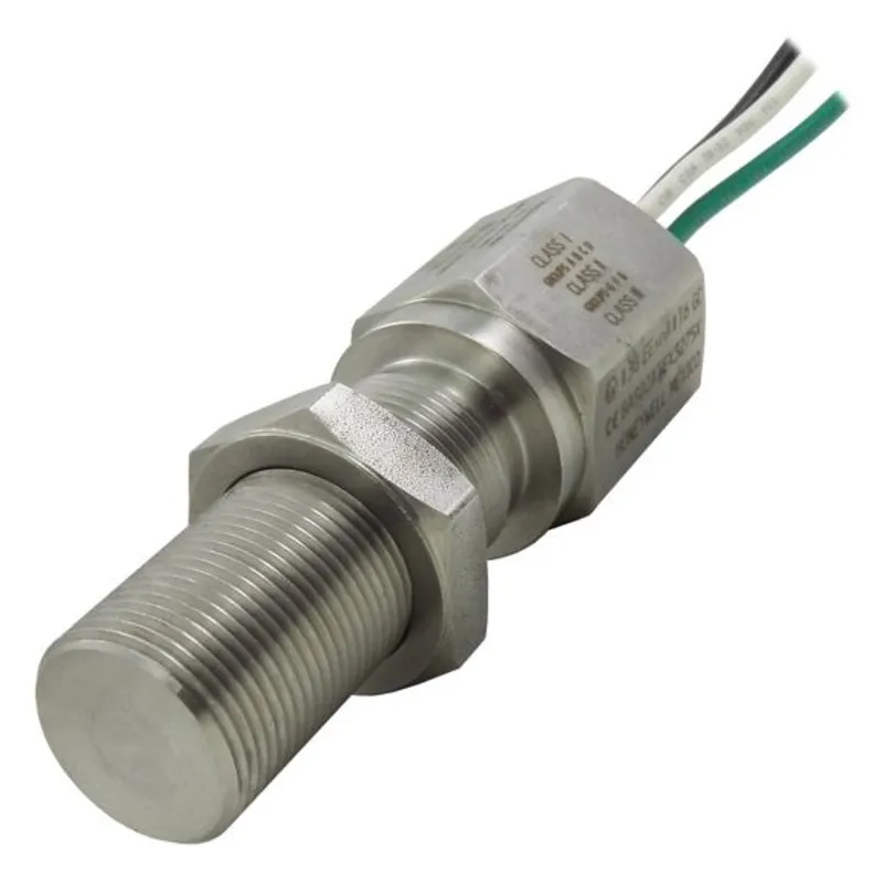 3070A35 Hazardous Location VRS Sensor, 19,5 mm [0.750 in] diameter, 60 Vp-p, -73 ºC to 93 ºC [-100 ºF to 200 ºF], 12 DP (module 2.11) or coarser, 40 kHz, 122 mm [4.80 in] approx. l