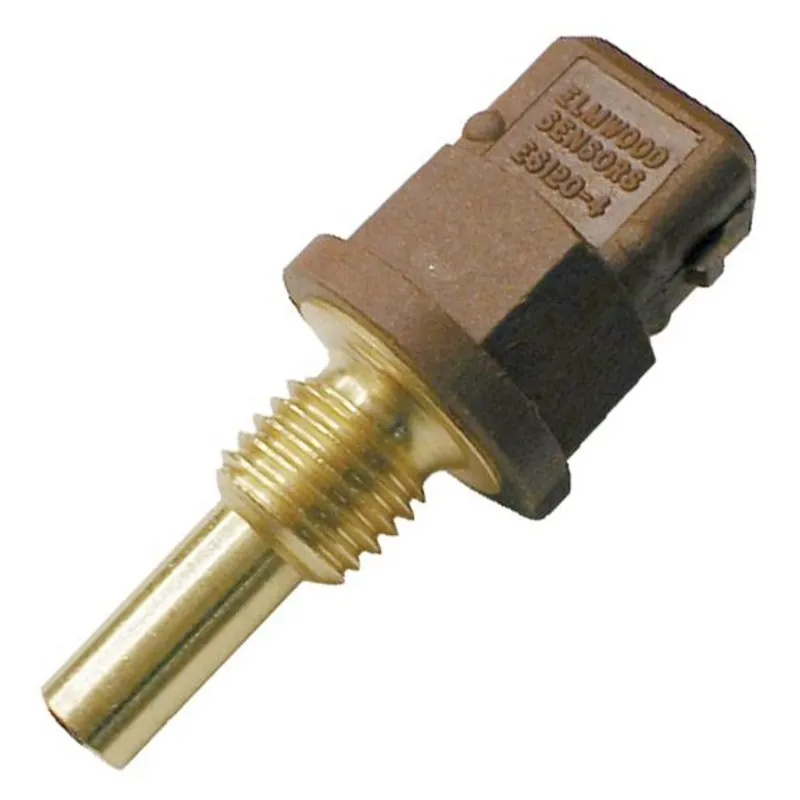 ES120-0029 ES120 Series immersion temperature probe, NTC, 2,000 Ohm, ±5.0% tolerance, 20 °C [68 °F] accuracy, brass, threaded body (18 PTF 27 TPI), overmolded connectorDelphi 90° M