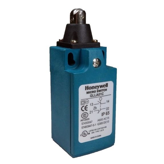 GLLA01A3B MICRO SWITCH GLL Series Global Limit Switches, Side Rotary, Fixed Length Lever with metal roller, 1NC1NO Direct Opening SPDT snap action, 12 in conduit