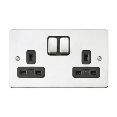 K14345ABSB Edge™ 13A 2G Switchsockets