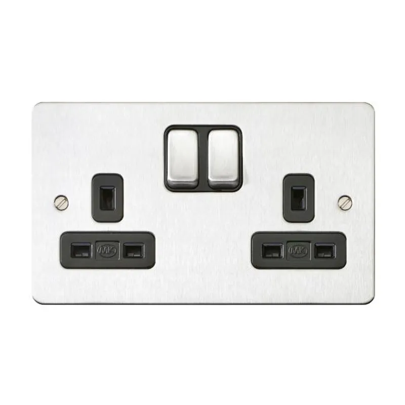 K14345ABSB Edge™ 13A 2G Switchsockets