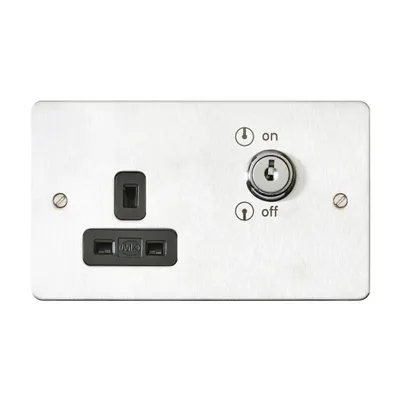 K14355BRCB Edge™ Key Operated Socket Outlet and Switch