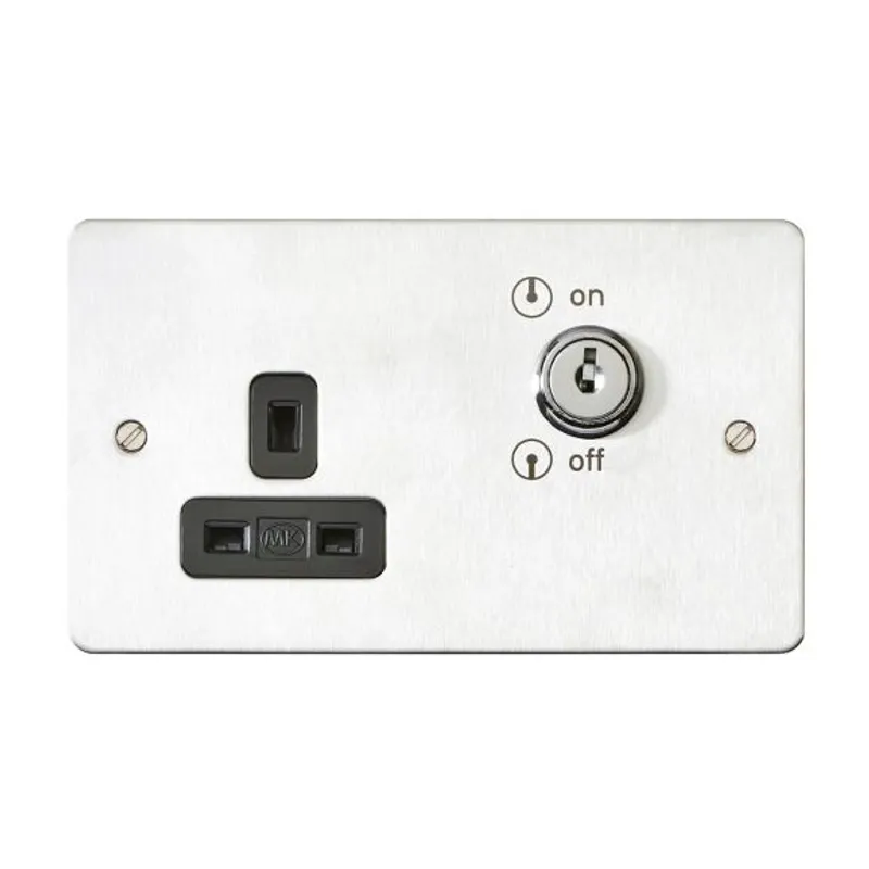 K14355BRCB Edge™ Key Operated Socket Outlet and Switch