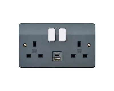 K2766GRA Logic Plus™ 30W Power Delivery (PD) Fast Charging USB Type-C Sockets