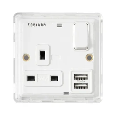 MH24344BLKC MK Dimensions USB Integrated SwitchSocket Modules