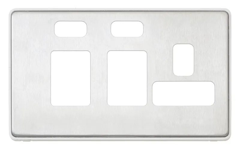 MHFP036BSSW MK Dimensions BSSW Shaver and Cooker Control Frontplates